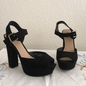 Black open toed heels